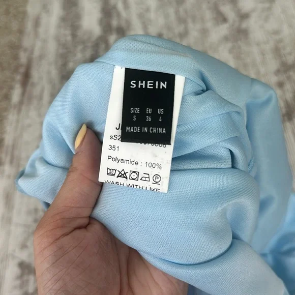 Shein Light Blue Ruched Tank Top - Picture 9 of 9